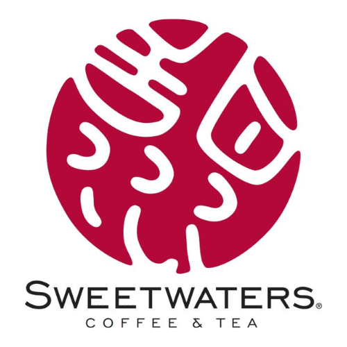 Sweetwaters Coffee & Tea red logo design.